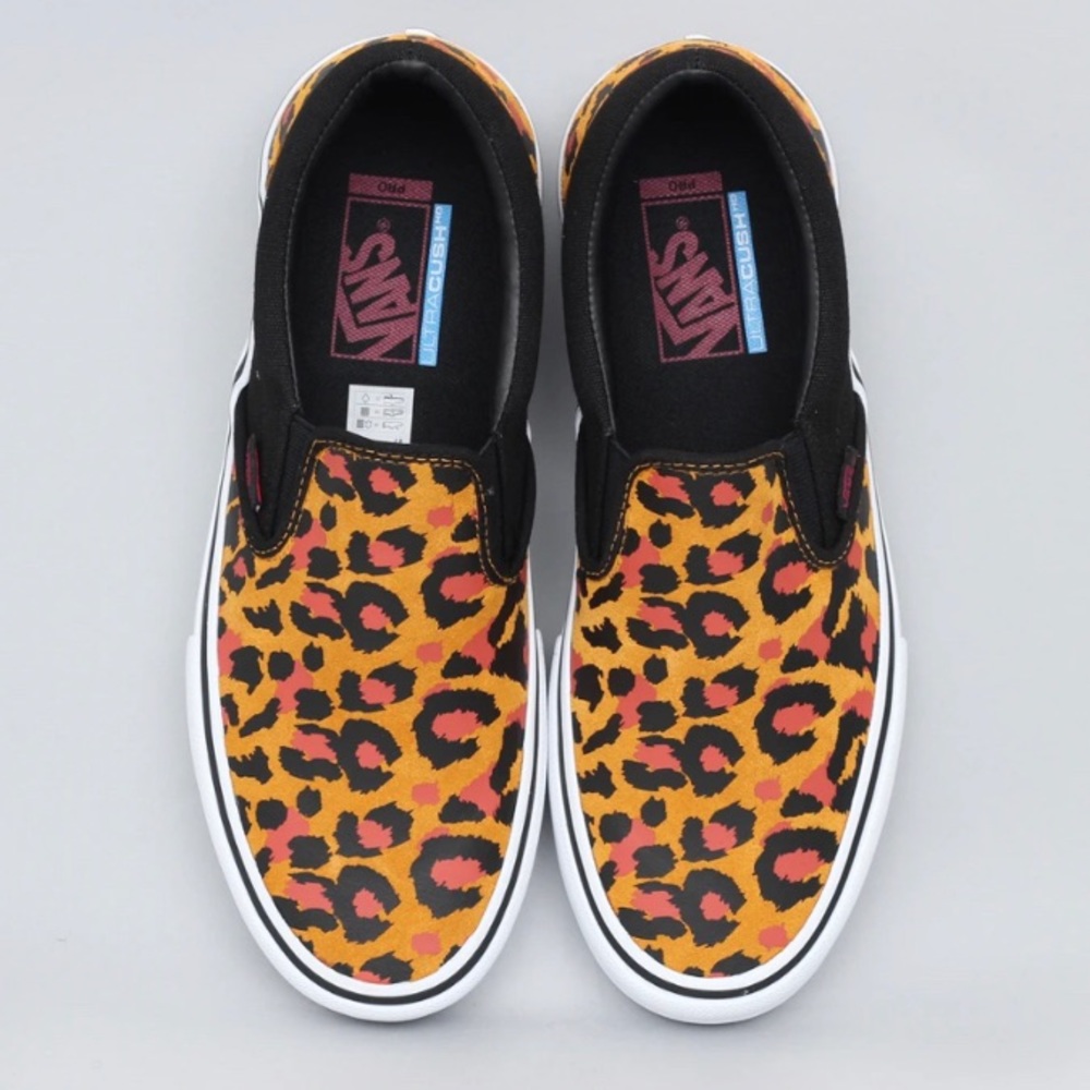 Vans Slip On Pro Punk Black/True White Leopard Men's Classic Skate Shoes
